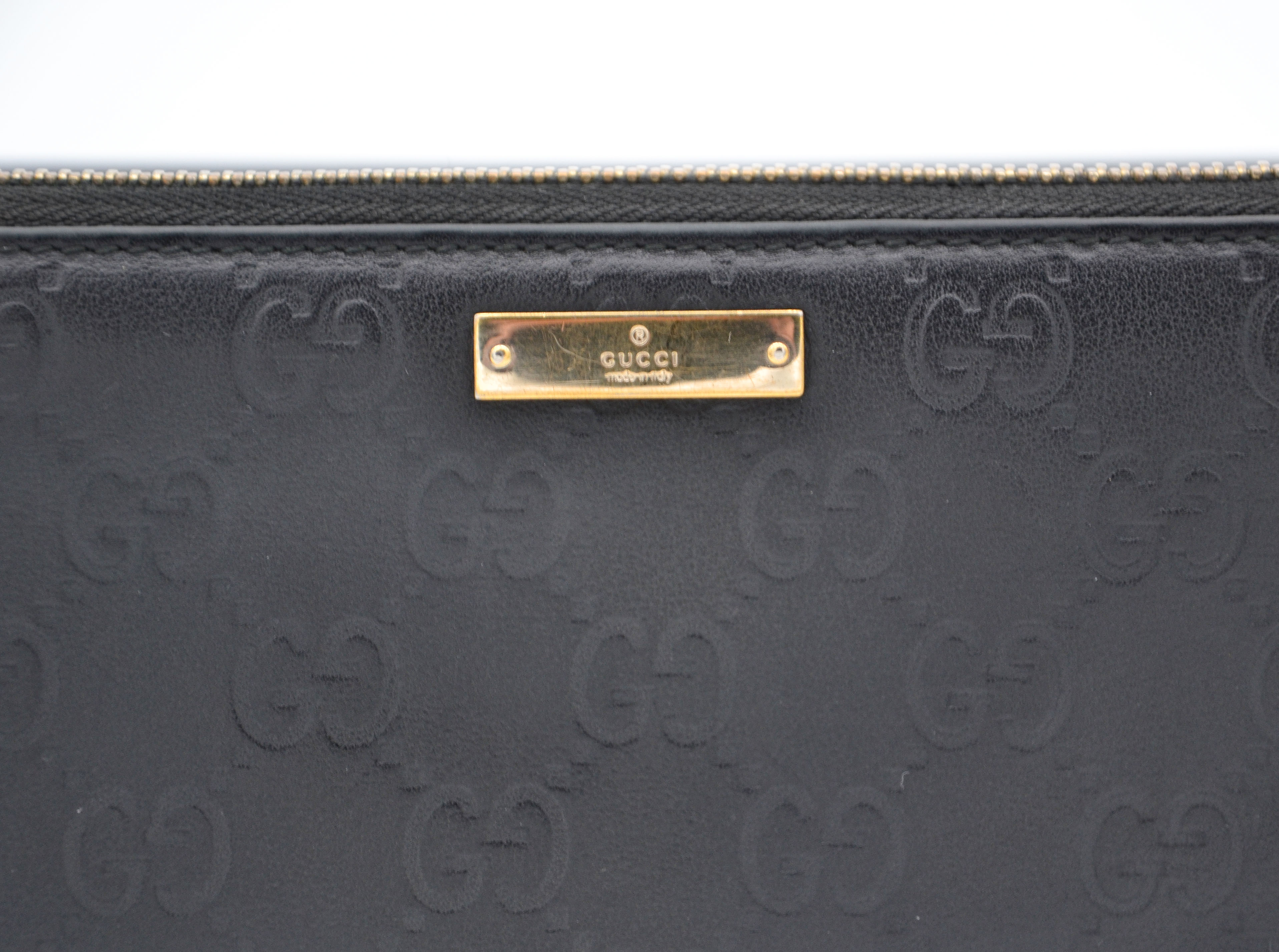 Gucci Zippy Long Wallet In Black Leather Guccissima