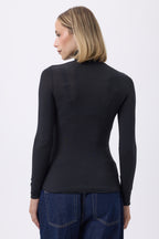 T Shirt Turtle Neck Portofino - Noir - Femme