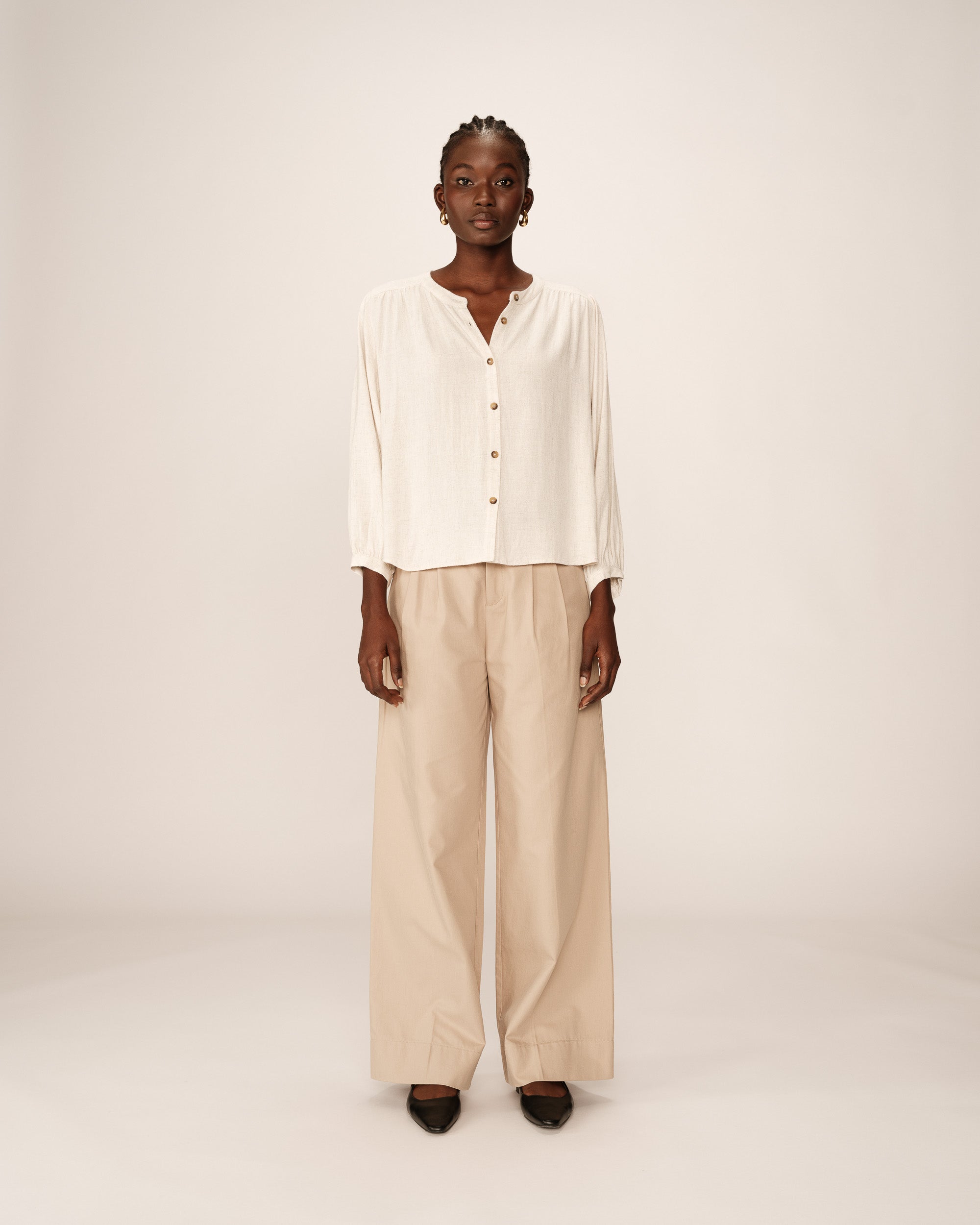 Blusa Portrait - Beige