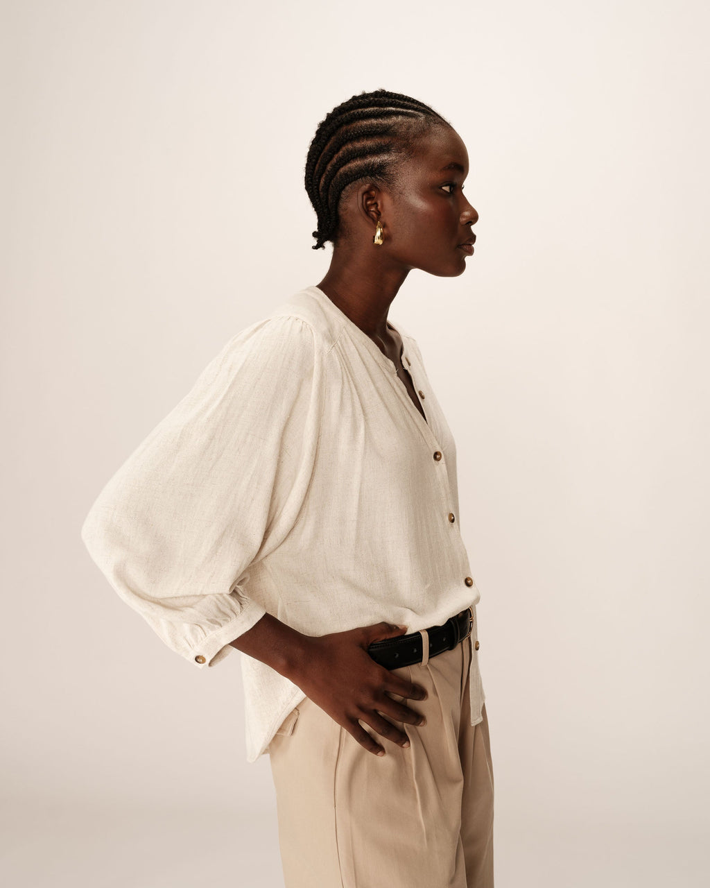 Blusa Portrait - Beige