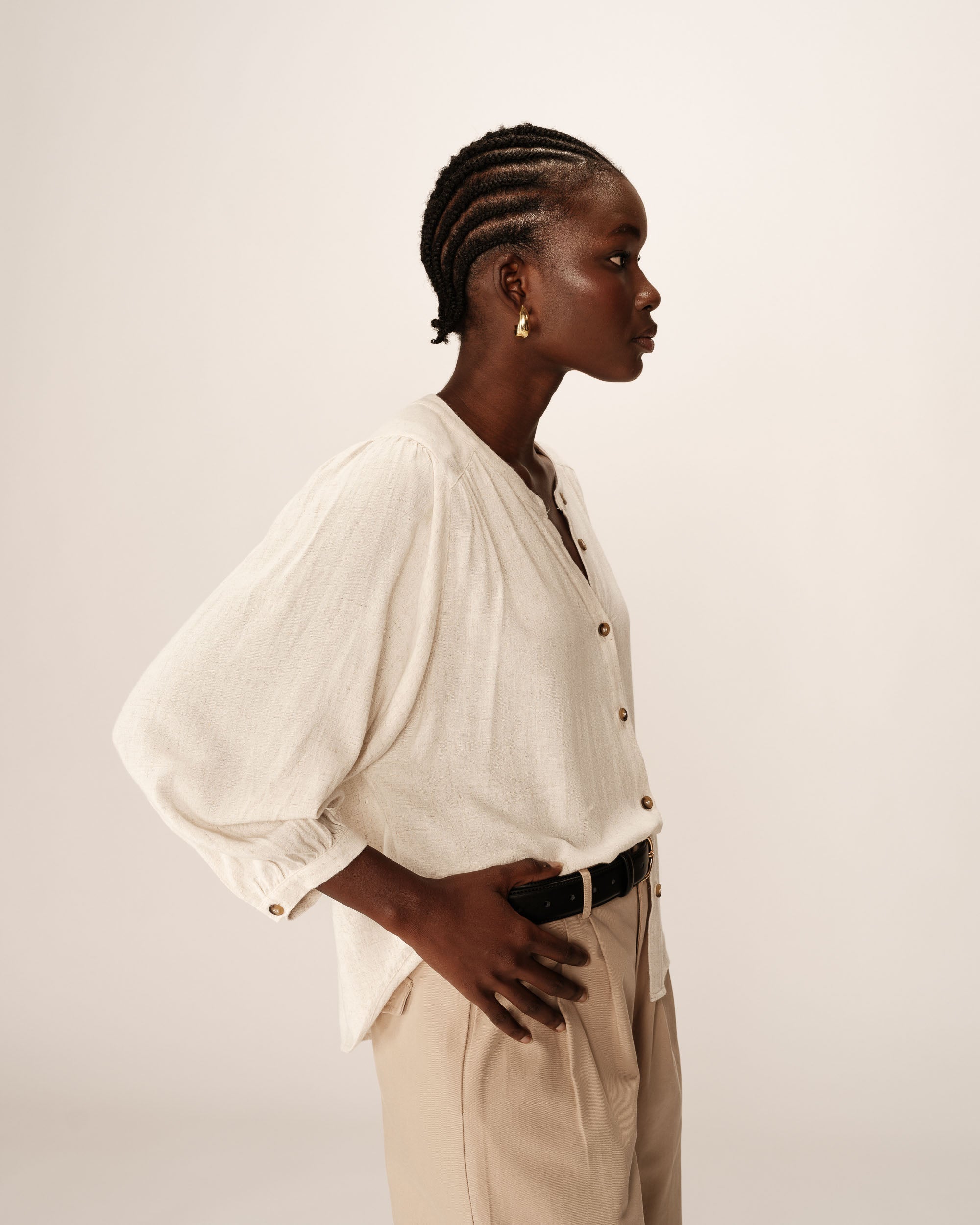 Blusa Portrait - Beige