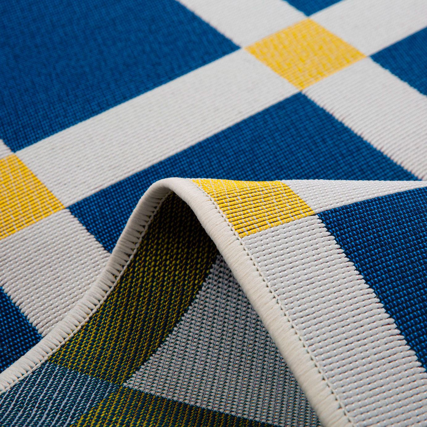 Positano - Tapis D'Extérieur - Polypropylène/Polyester - Bleu