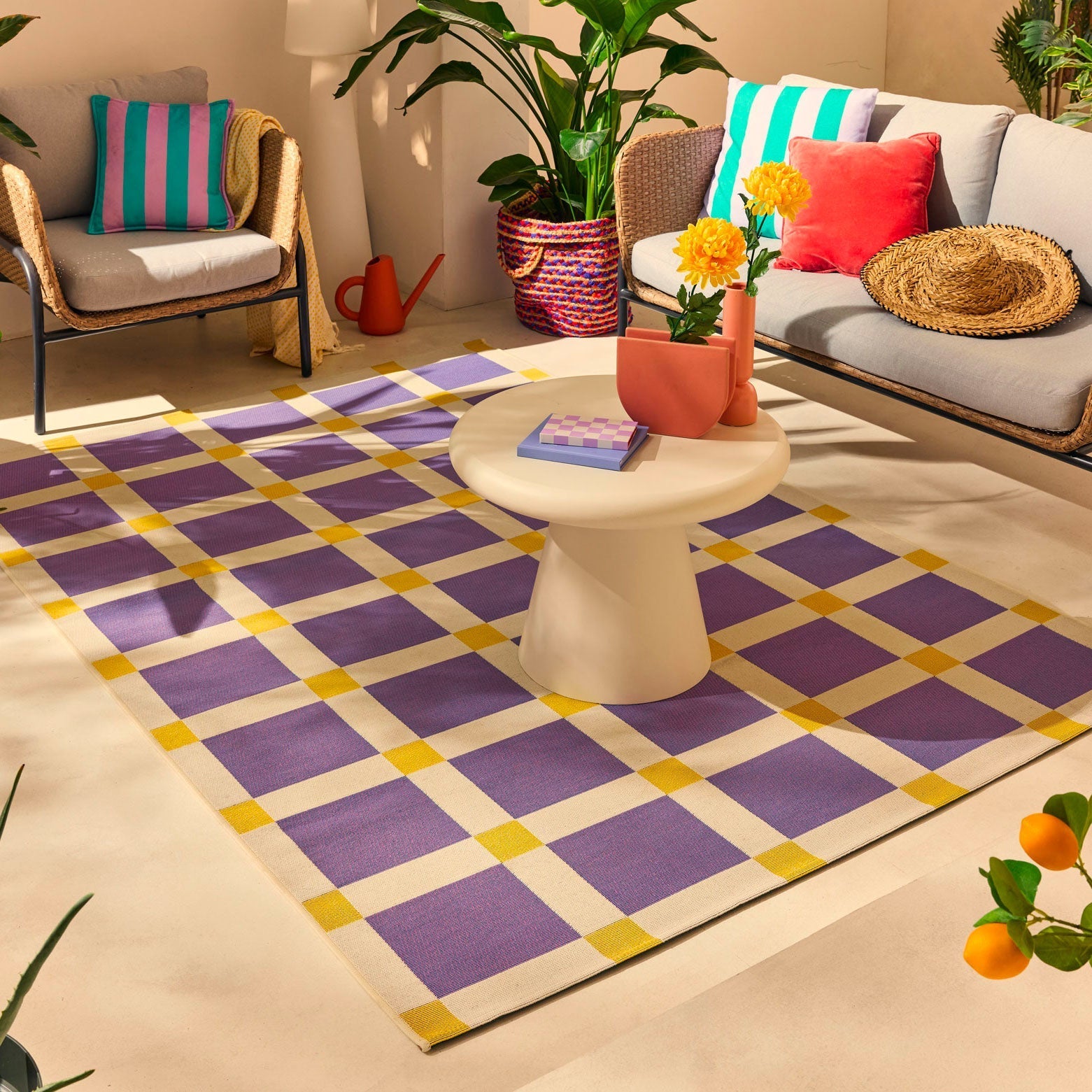 Positano - Tapis D'Extérieur - Polypropylène/Polyester - Violet