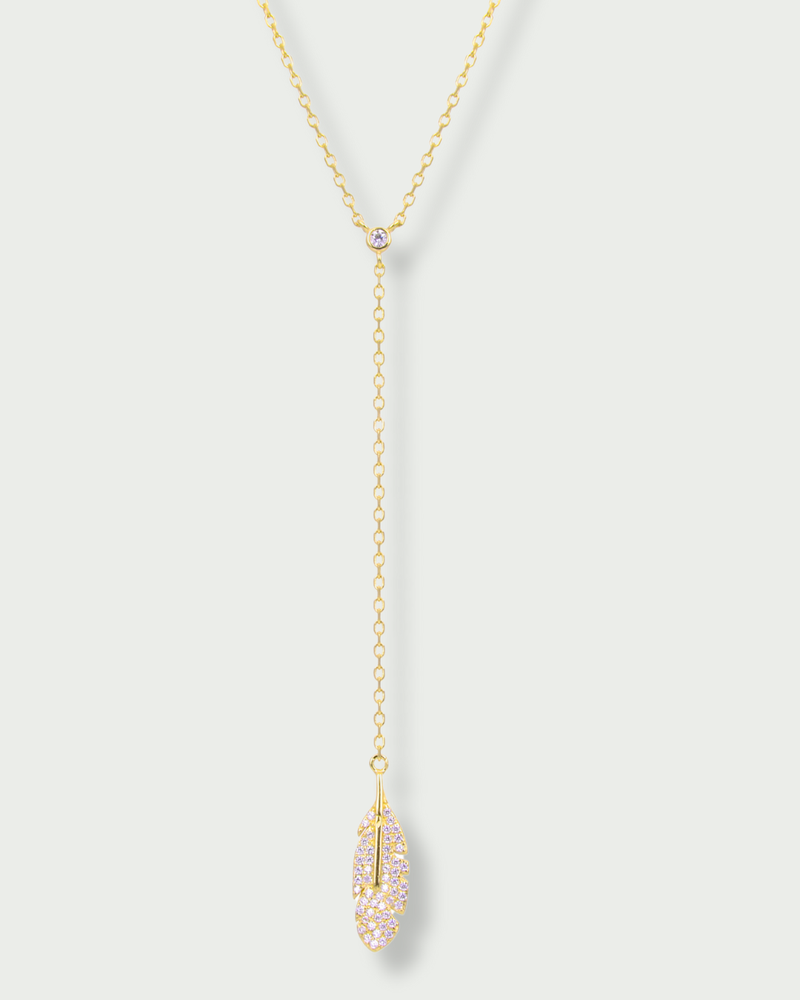 Sautoir Plume - Doré