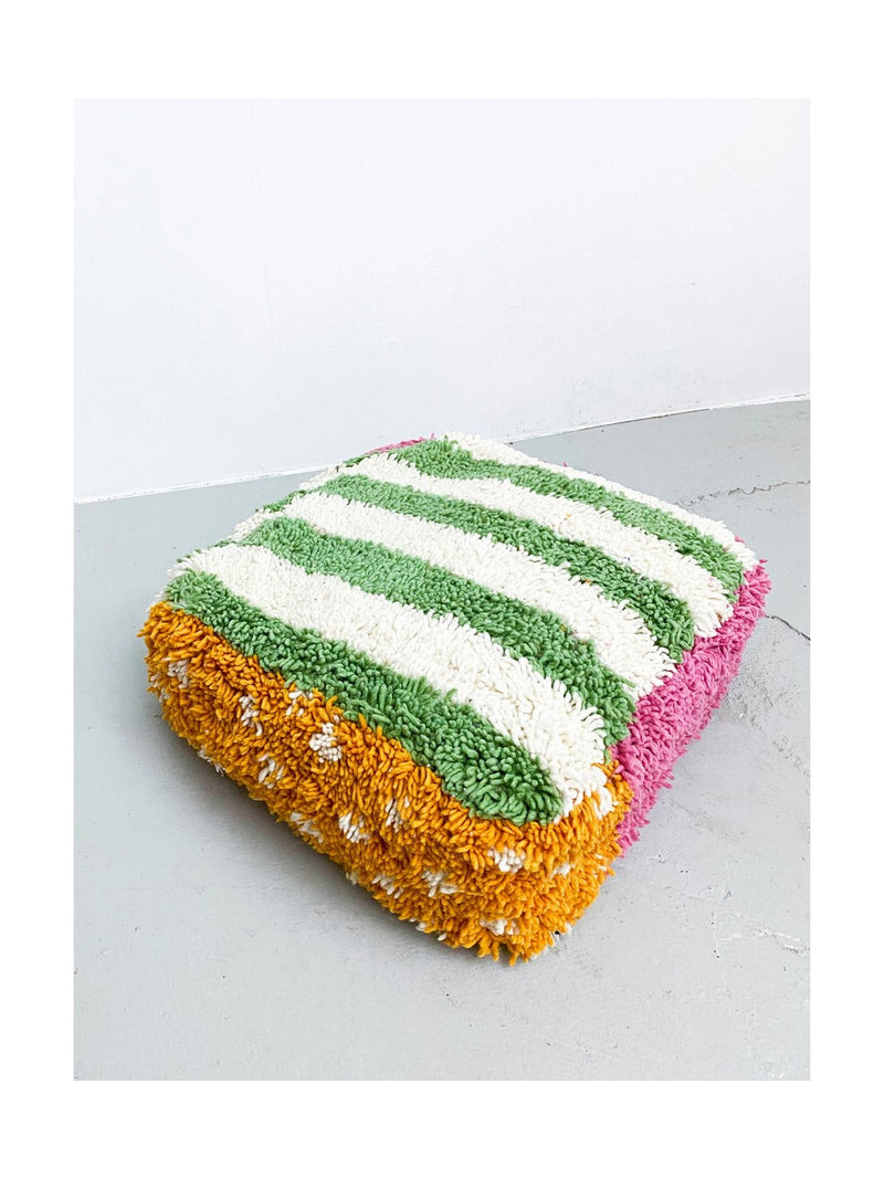 Pouf Berbère Marocain Beni Ouarain - Multicolore