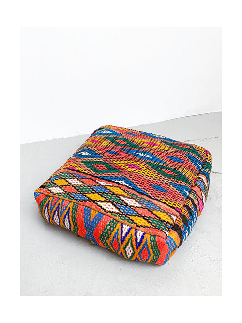 Pouf Berbère Marocain Kilim - Multicolore