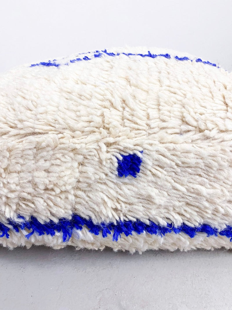 Pouf Berbère Marocain Azilal - Bleu Majorelle