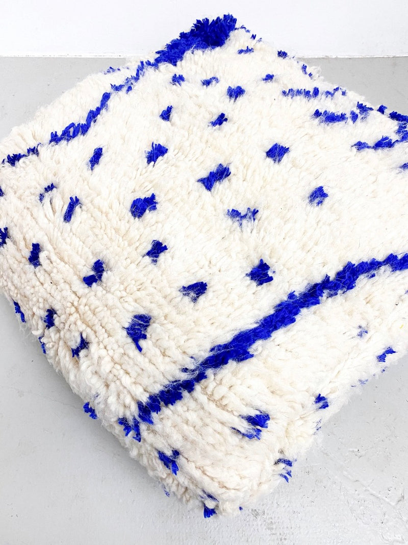 Pouf Berbère Marocain Azilal - Bleu Majorelle