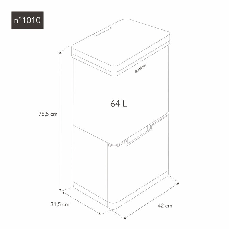 Poubelle De Tri - Inox - 64L/69L