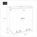 Poubelle De Tri - Inox - 54L (3x18L) ou 60L (2x30L)