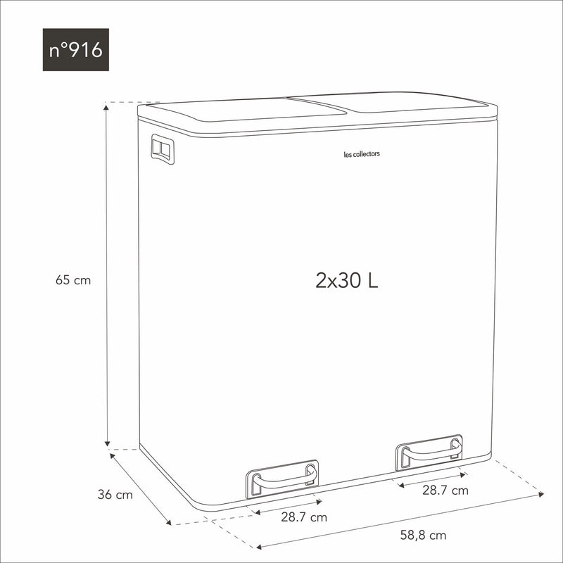Poubelle De Tri - Anthracite - 54L (3x18L) ou 60L (2x30L)