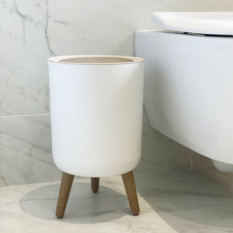 Poubelle sur pied de salle de bain touch 7L MALMO Couleur bois