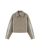 Chaqueta corta beige empolvado