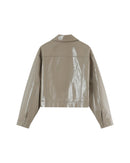 Chaqueta corta beige empolvado