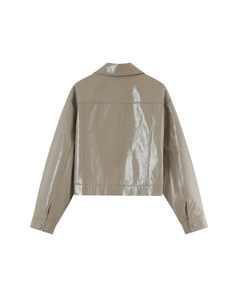 Chaqueta corta beige empolvado