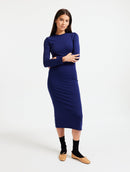 Vestido elástico ajustado azul marino