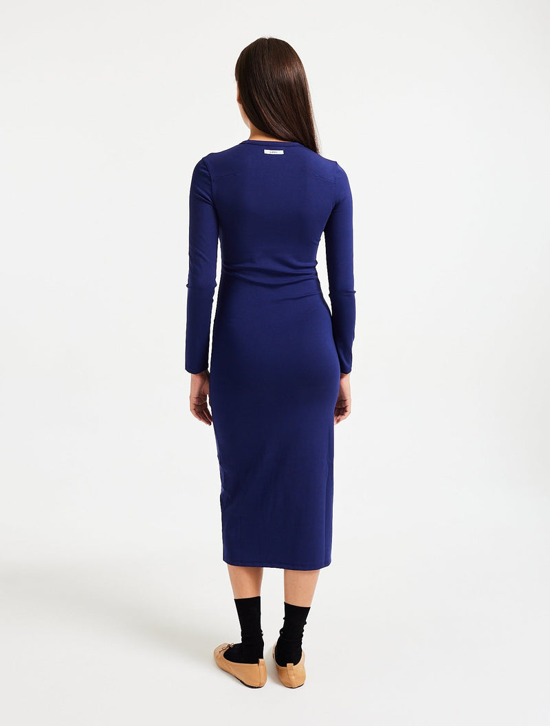 Vestido elástico ajustado azul marino