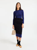 Vestido elástico ajustado azul marino