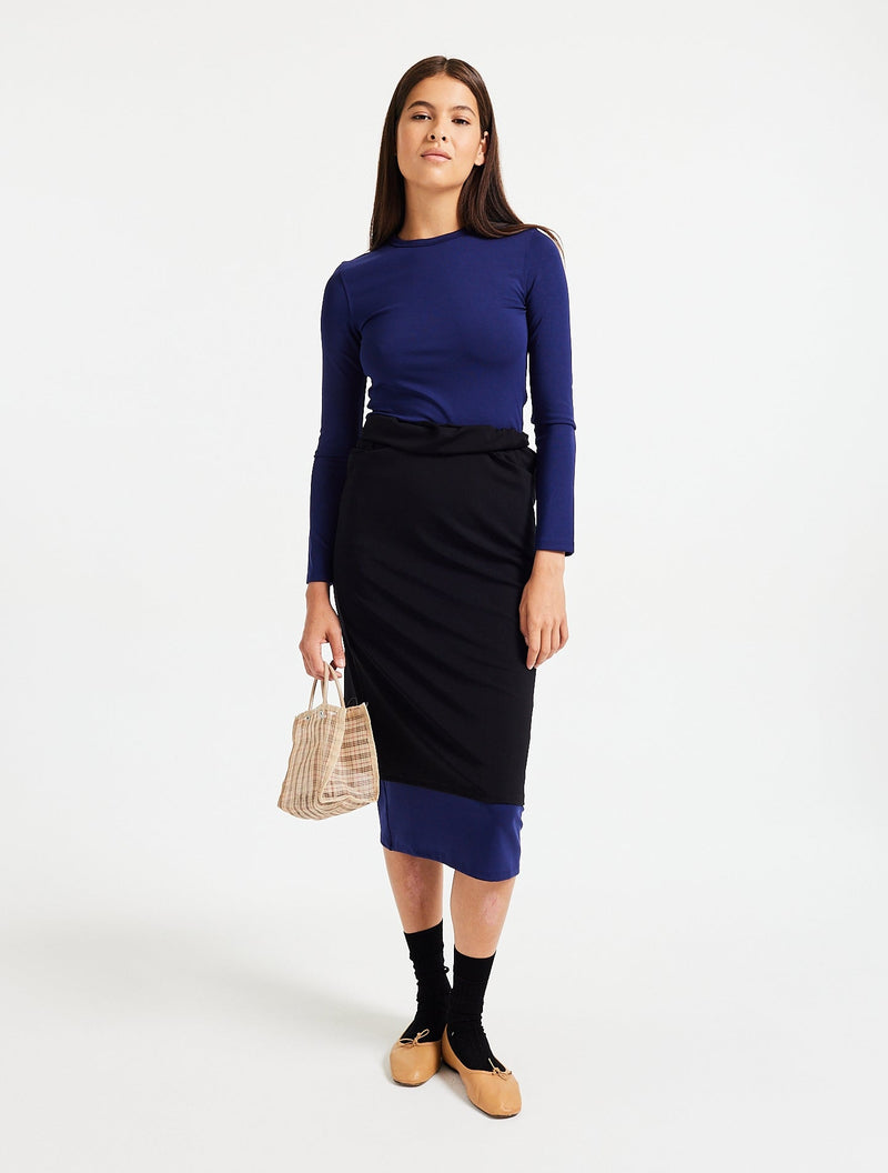 Vestido elástico ajustado azul marino