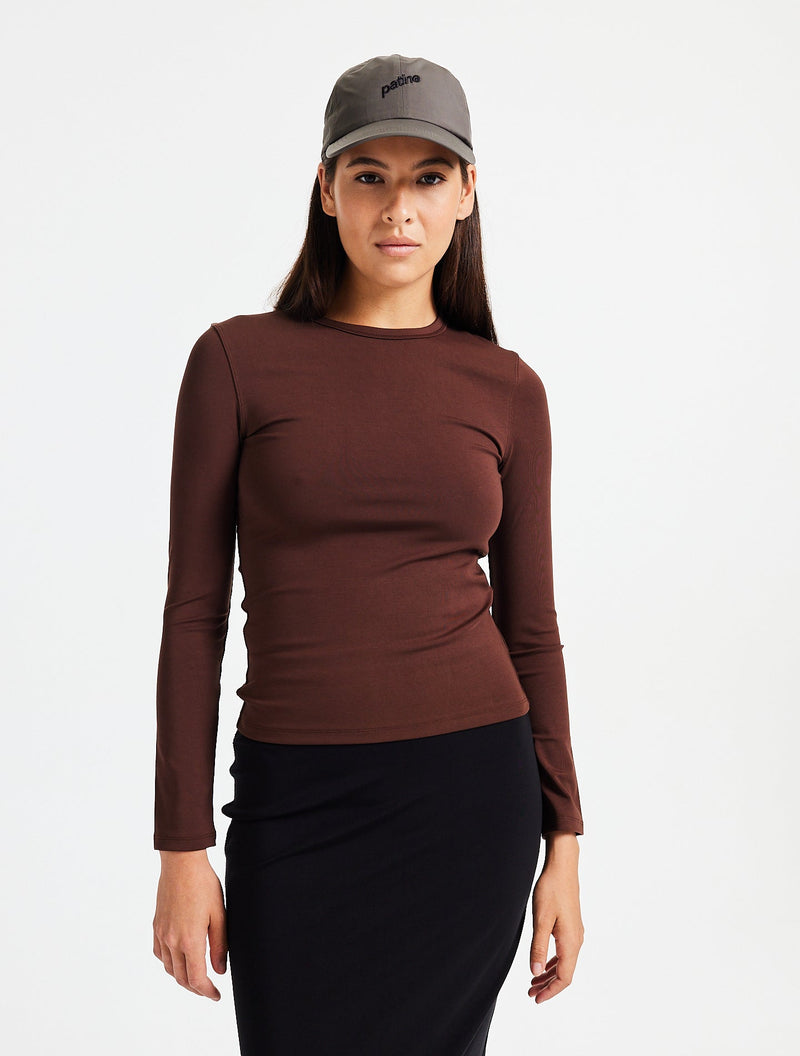 Le Top Manches Longues Power Stretch Marron Snickers