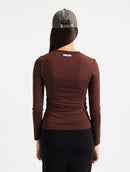 Le Top Manches Longues Power Stretch Marron Snickers