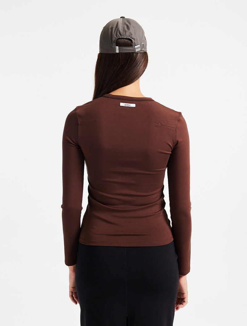 Le Top Manches Longues Power Stretch Marron Snickers