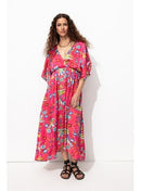 Robe Satin Laura Gulshani - Rose Imprime