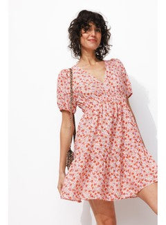 Robe Courte Imprimée Femme - Multicolore Imprime