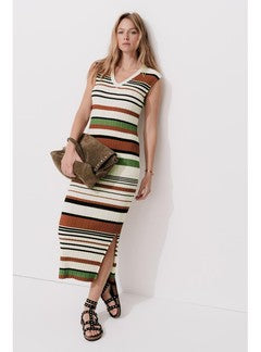 Robe-chaussette Rayée Femme - Multicolore Raye