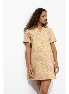 Robe Courte Imprimée - Orange Imprime