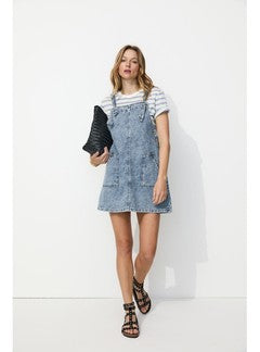 Robe Courte en Jean de Couleur - Jeans Uni Clair