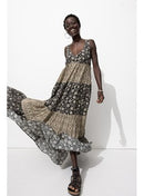 Robe Dos-nu Imprimée Femme - Noir Imprime