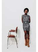 Robe - Mi-cuisse - Noir Imprime