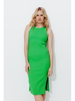 Robe Débardeur Mi-longue - Vert Uni Colore
