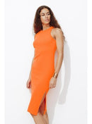 Robe-débardeur Mi-longue - Orange Uni Colore