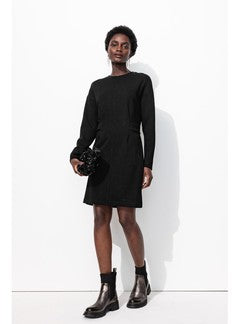 Robe Courte en Jersey Milano - Noir Uni Fonce