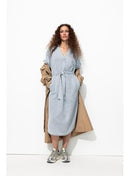 Robe-tunique Midi Rayée Femme - Naturel Raye