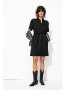 Robe-chemise Léopard Femme - Noir Uni Fonce
