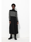 Robe-pull 2 en 1 - Noir Raye