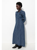 Longue Robe-chemise Femme - Jeans Uni Fonce