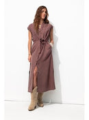 Robe-chemise Unie Femme - Violet Uni Colore