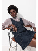 Robe-salopette en Jean Femme - Jeans Uni Fonce