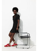 Robe Courte en Jersey Femme - Noir Uni Fonce