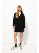 Robe Courte Col Vareuse - Noir Uni Fonce