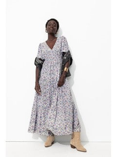 Robe Longue Imprimée Femme - Naturel Imprime