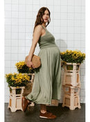 Robe Midi Femme - Kaki Uni Fonce