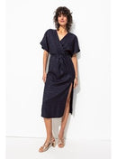 Robe Midi Éco-conçue - Bleu Uni Fonce