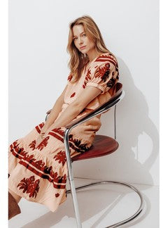 Jupe Midi Brodée Femme - Naturel Uni Clair