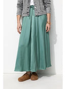 Jupe Longue en Satin Femme - Gris Uni Fonce
