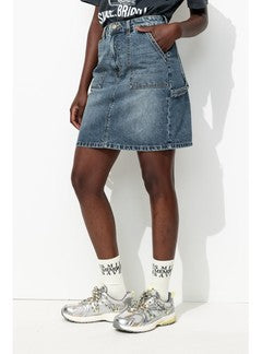 Jupe Courte en Jean Brut Femme - Jeans Uni Fonce